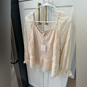 Lauren Conrad Lace Peplum Top